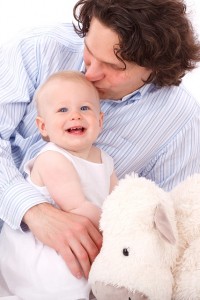 happy baby with dad